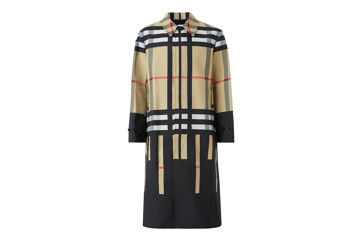 Pre-owned Burberry Sliced Check Nylon Car Coat Archive Beige