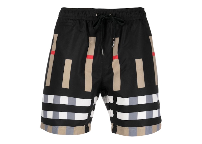 Burberry Sliced Check Swim Shorts Archive Beige Black