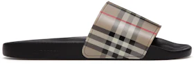 Burberry Furley Check Slides Archive Beige