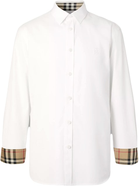 Monogram Motif Technical Cotton Shirt in Navy - Men