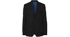 Burberry Blazer Slim-Fit Mezcla de Lana Negro Azul