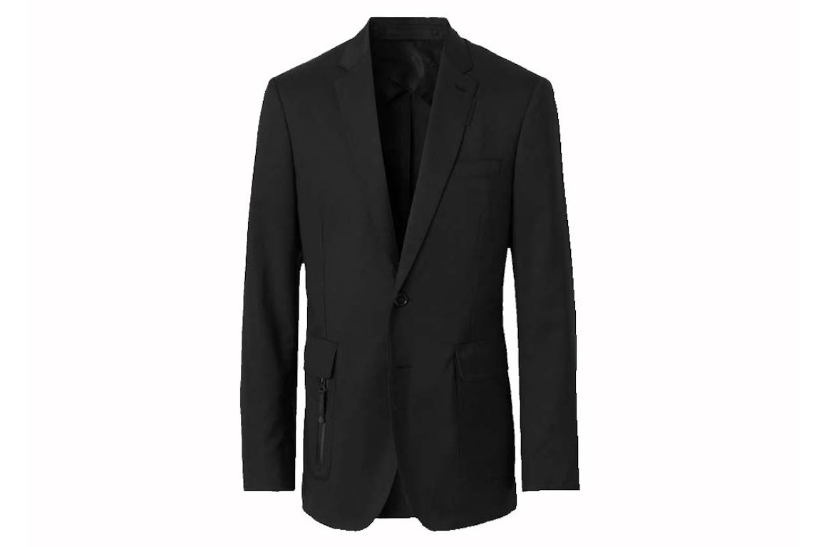 Pre-owned Burberry Slim Fit Zip Detail Wool Tailored Jacket Black