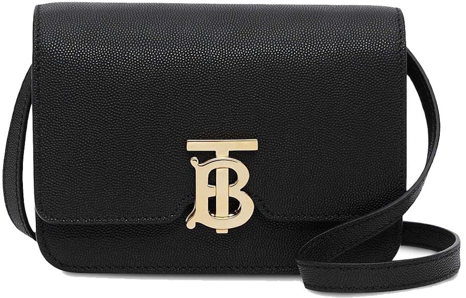Burberry Medium Note Black Leather Shoulder Bag New