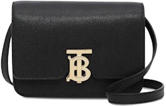 BURBERRY Calfskin TB Belt Bag Black 371578
