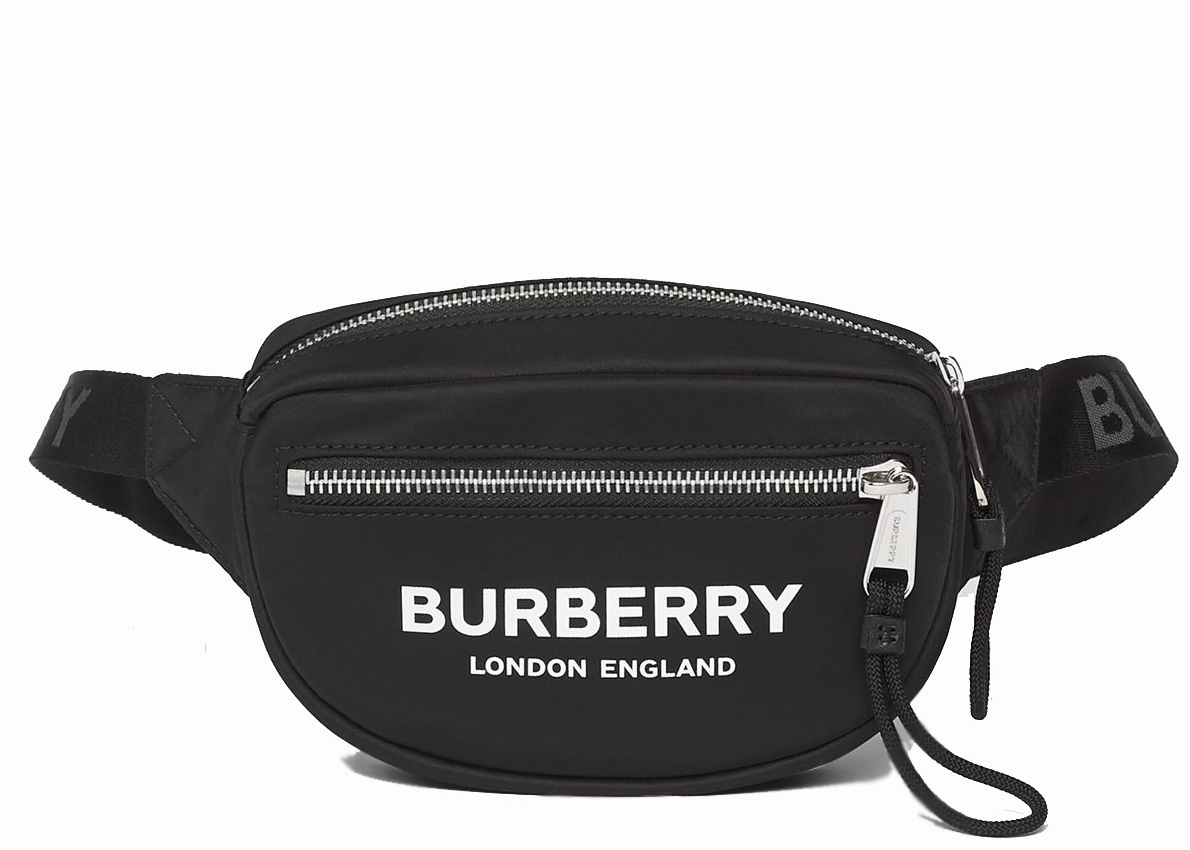 Burberry Cannon Bum Bag Logo Print ECONYL Small Black