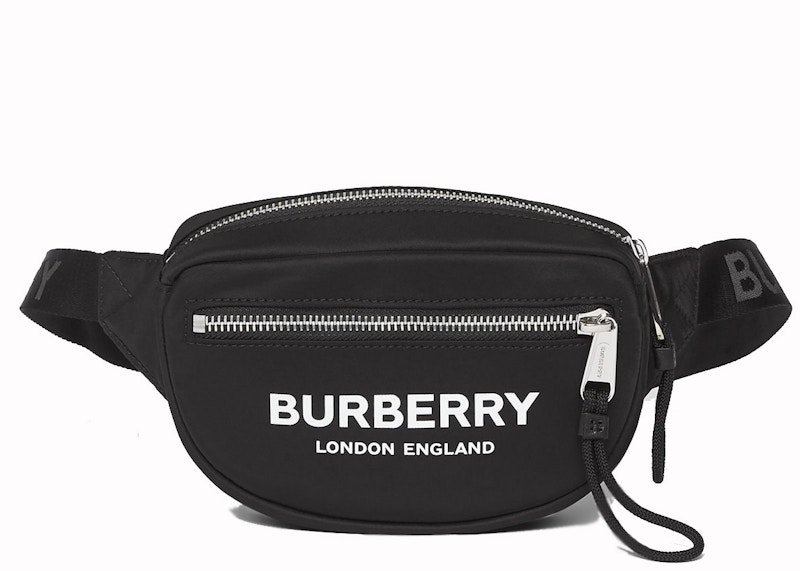 Burberry Cannon Bum Bag Logo Print ECONYL Small Black in ECONYL