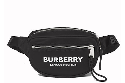 Burberry Cannon Bum Bag Logo Print ECONYL Small Black in ECONYL