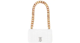 Burberry Small Lola Quilted Leather Shoulder Bag White