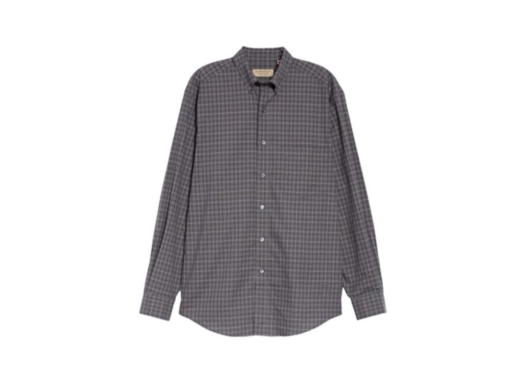 Pre-owned Burberry Small Scale Check Cotton Shirt Dark Grey
