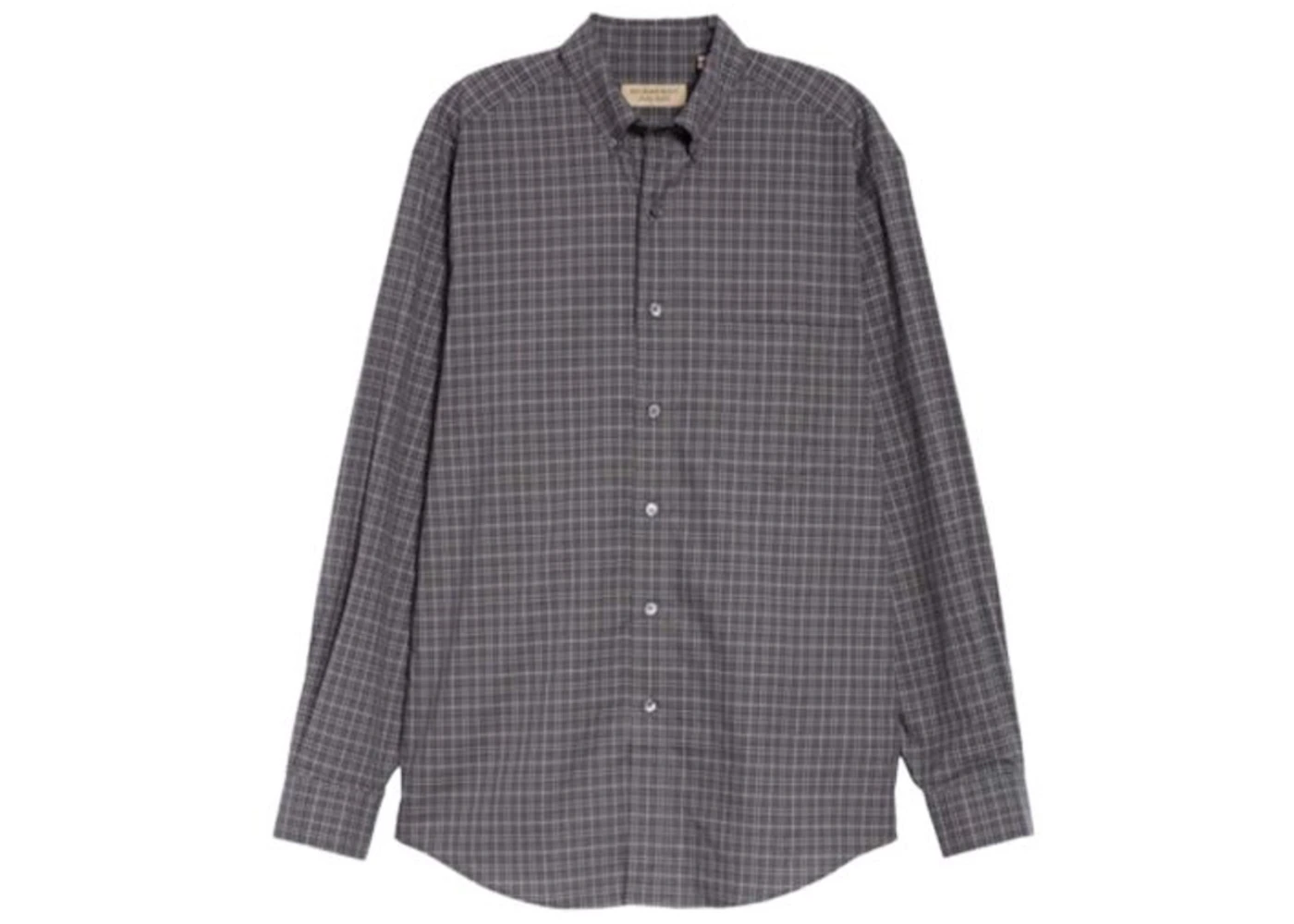 Burberry Small Scale Check Cotton Shirt Dark Grey Men's - GB