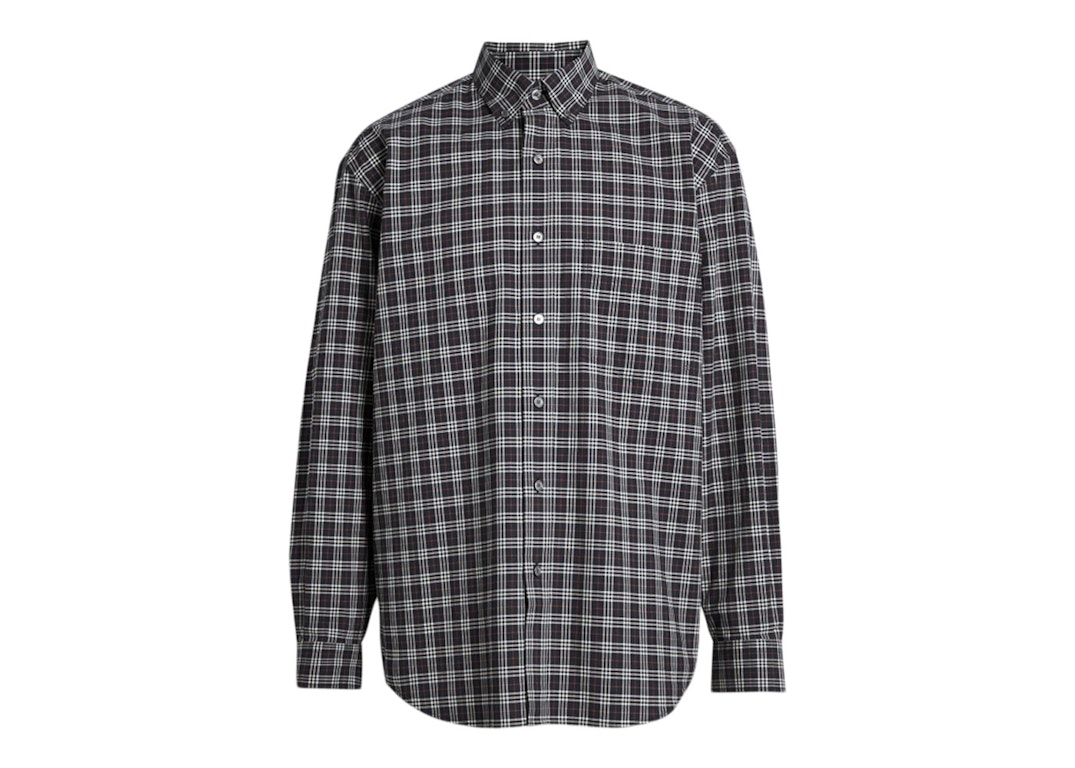 Pre-owned Burberry Small Scale Check Cotton Shirt Navy/white/red