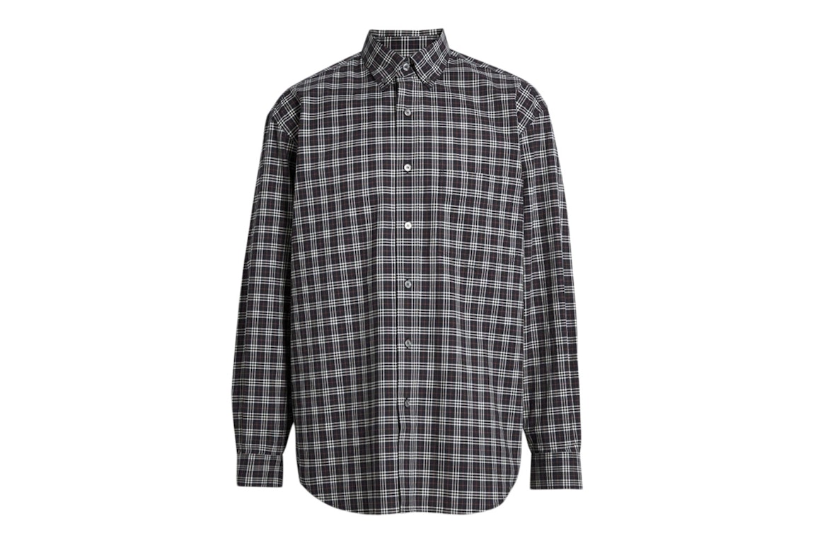 Pre-owned Burberry Small Scale Check Cotton Shirt Navy/white/red