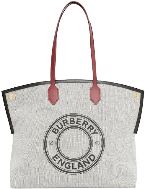 Burberry - Large Logo Graphic Cotton Canvas Society Tote