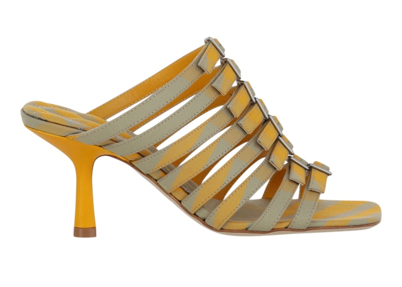 Burberry Step Check Heels Sandalen Gold Damen 8077470 DE