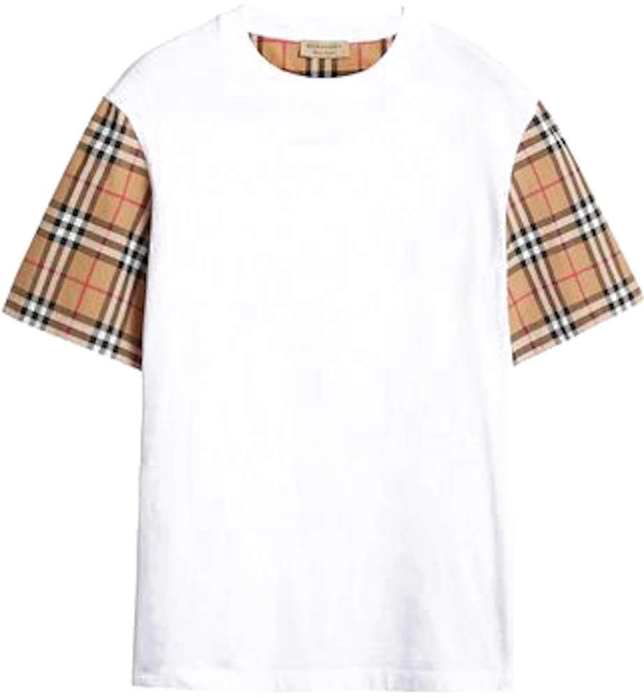 Burberry - Check Collar Long Sleeve T-Shirt White XL