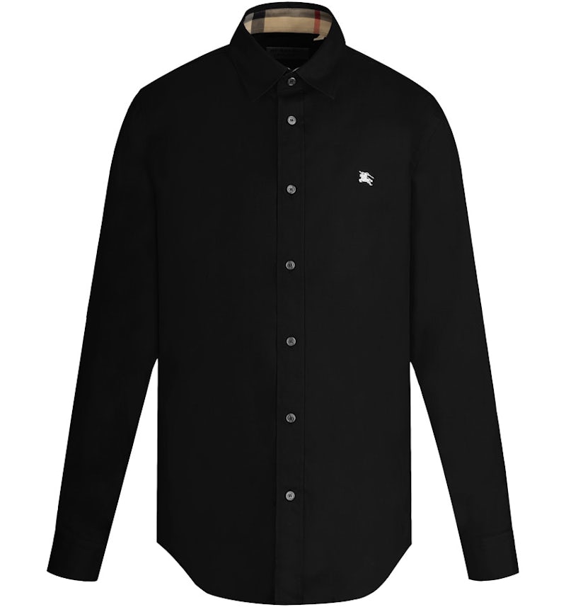 Camisa de popelín entallada Burberry en negro Hombre MX