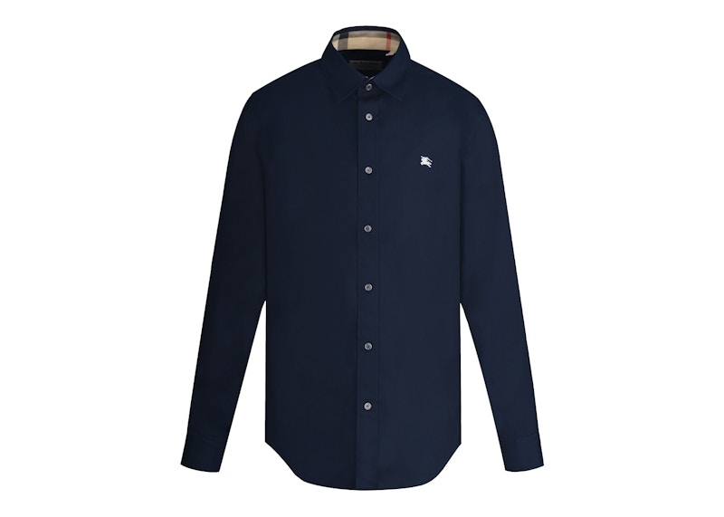 Navy store burberry shirt