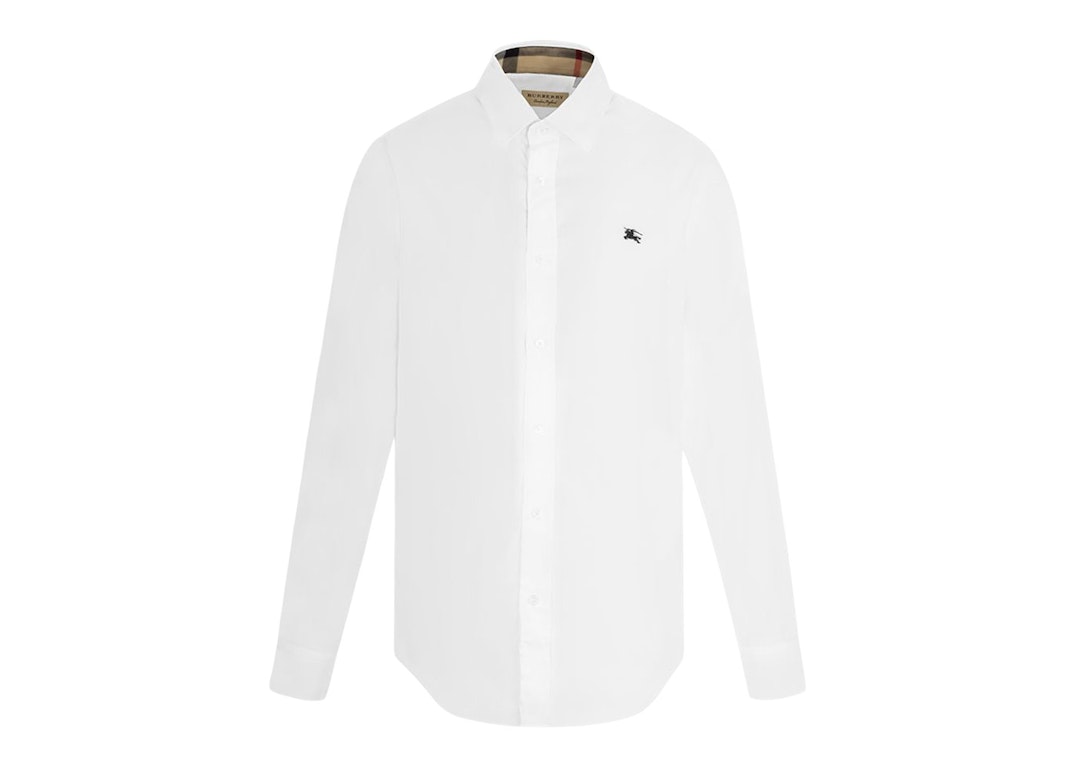 Pre-owned Burberry Stretch Cotton Poplin Shirt White