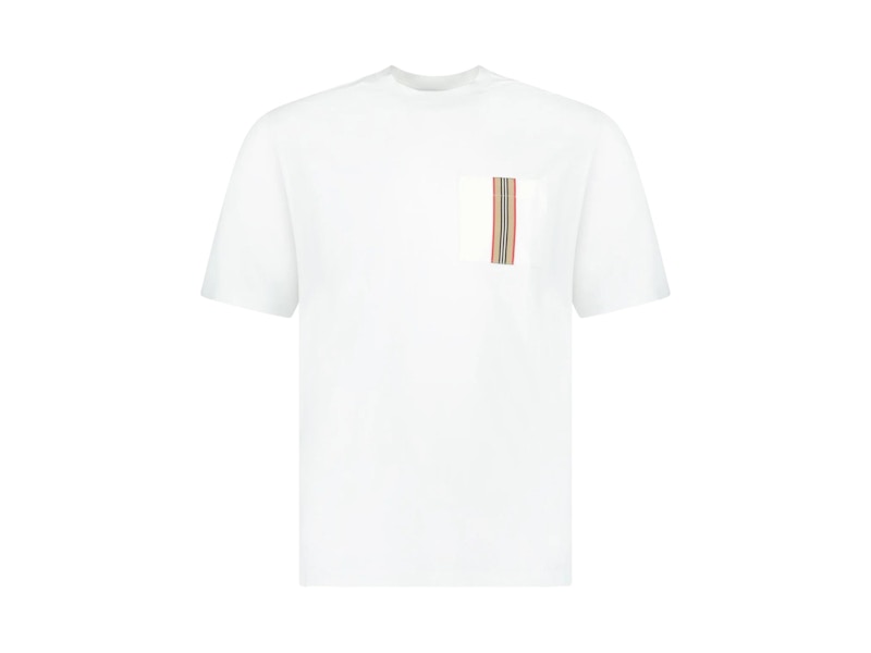 Tシャツ・カットソー Burberry Stripe Trim Pocket Cotton T-shirt Burberry-Stripe-Trim-Pocket-