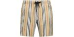 Bañador Burberry Striped Check Print Beige/Marrón