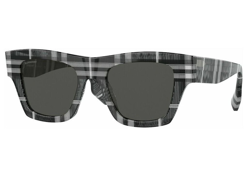 Burberry Sunglasses Ernest Square Frame Black White Check