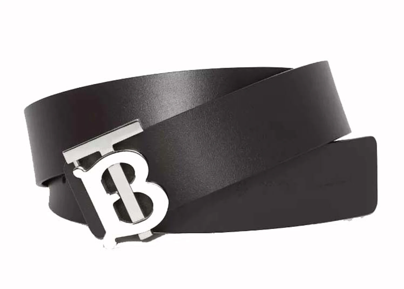 Burberry TB Buckle Belt Black in Leather with Silver-tone US