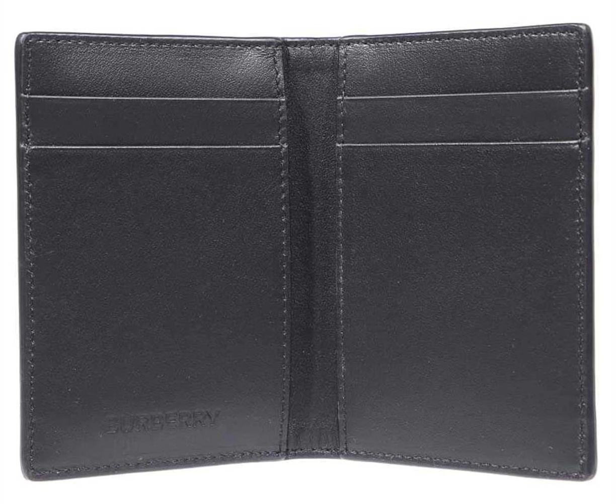 Burberry TB Monogram Bifold Card Holder Navy in Leather - US