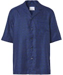 Louis Vuitton Men's XL Monogram Bandana Blue Button Down Short Sleeve  Shirt