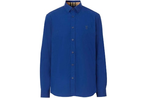 Burberry TB Monogram Slim-Fit Shirt Blue Men's - US Burberry TB Monogram Slim-Fit Shirt Blue Men's - US