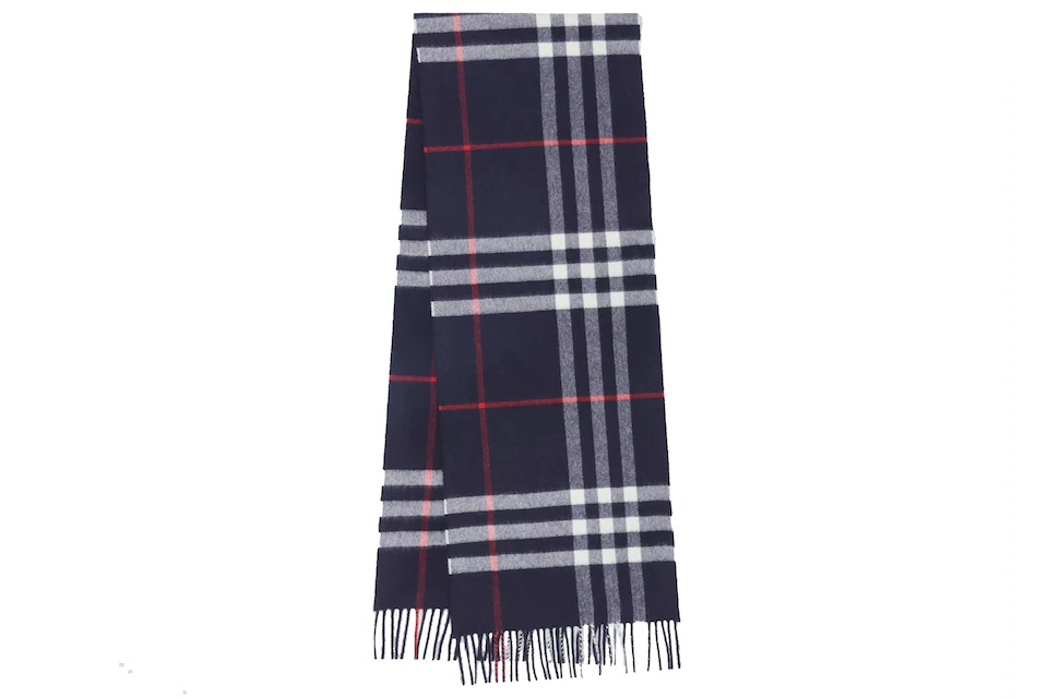 Burberry The Classic Check Cashmere Scarf Navy