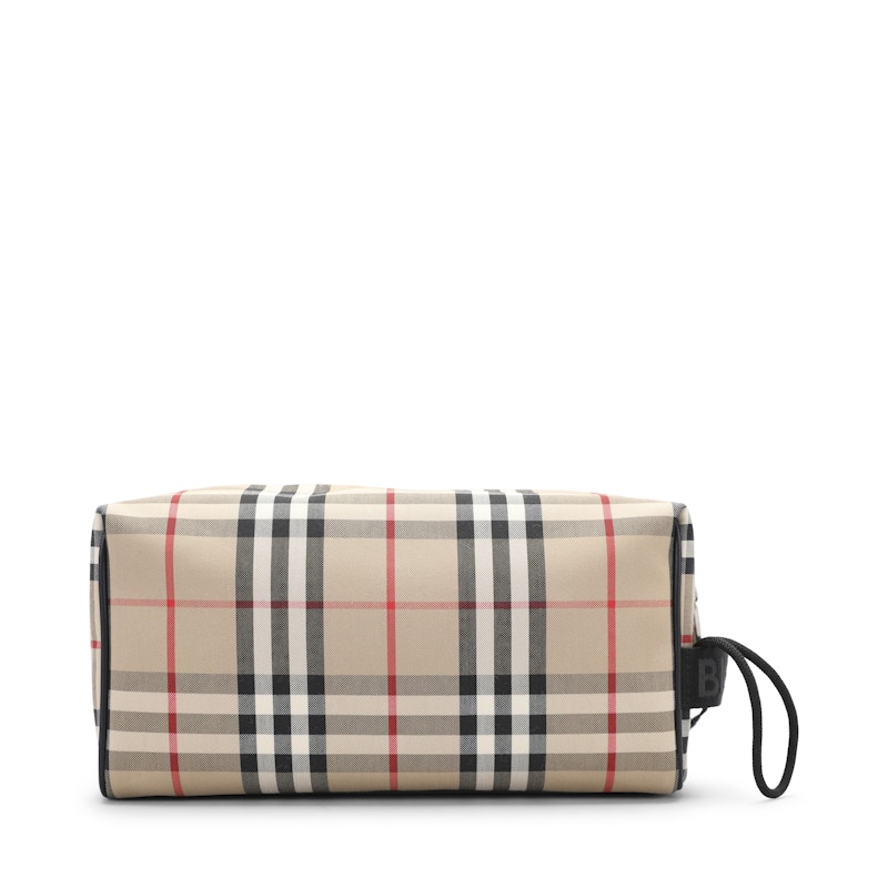 Burberry Travel Pouch Vintage Check Archive Beige in Cotton/Calf