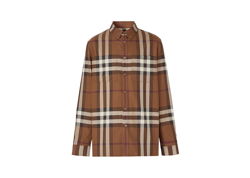 Brown burberry clearance shirt