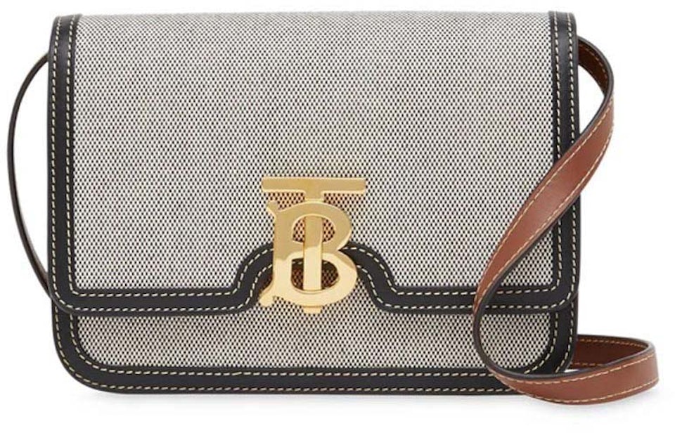 Burberry + Belted Monogram Print Leather TB Bag