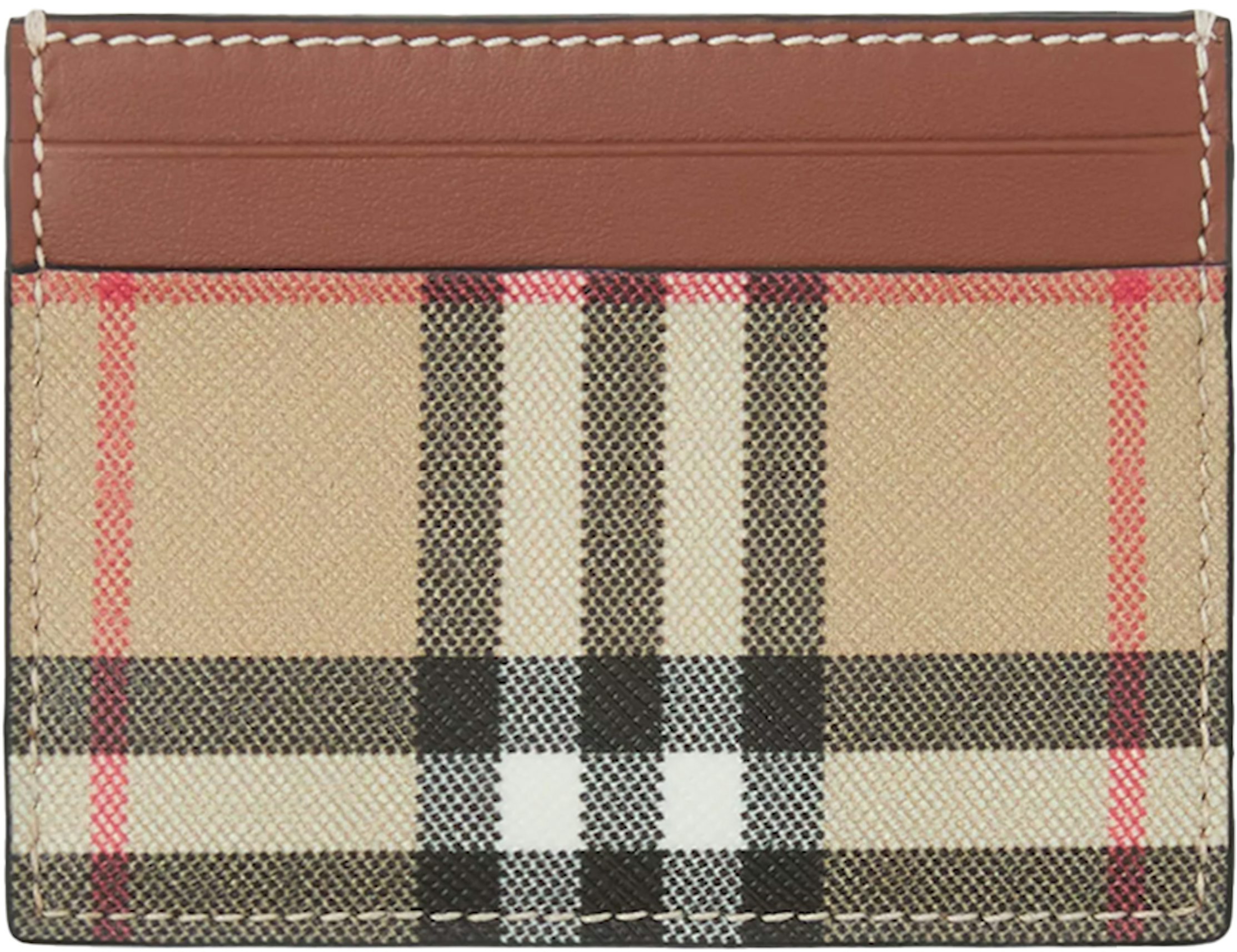 burberry wallet women new Vintage Check & Grainy Leather Folding Wallet