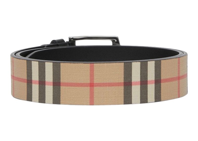 Burberry Vintage Check And Leather Belt Archive Beige/Black In ...