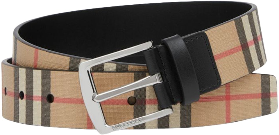 Burberry Vintage Check Belt, 90 / Beige