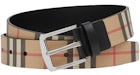 バーバリー ヴィンテージチェック & レザー ベルト アーカイブベージュ/ブラック