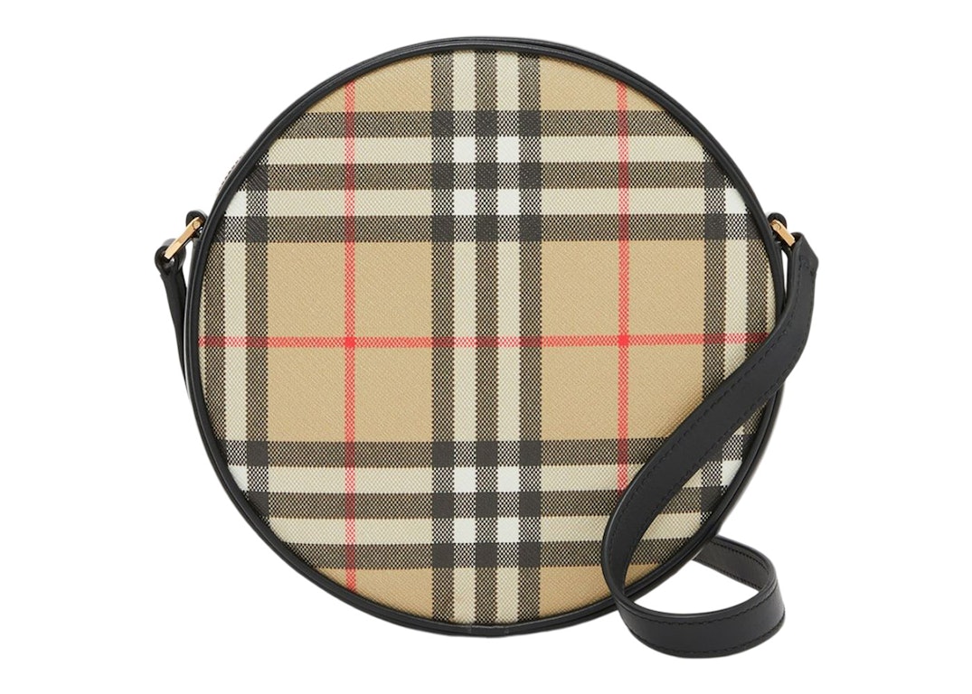 Pre-owned Burberry Vintage Check And Leather Louise Crossbody Bag Archive Beige/black
