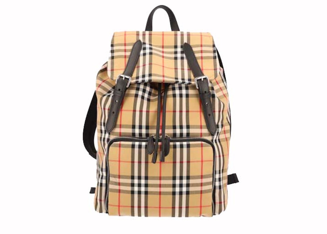 Pre-owned Burberry Vintage Check Backpack Beige