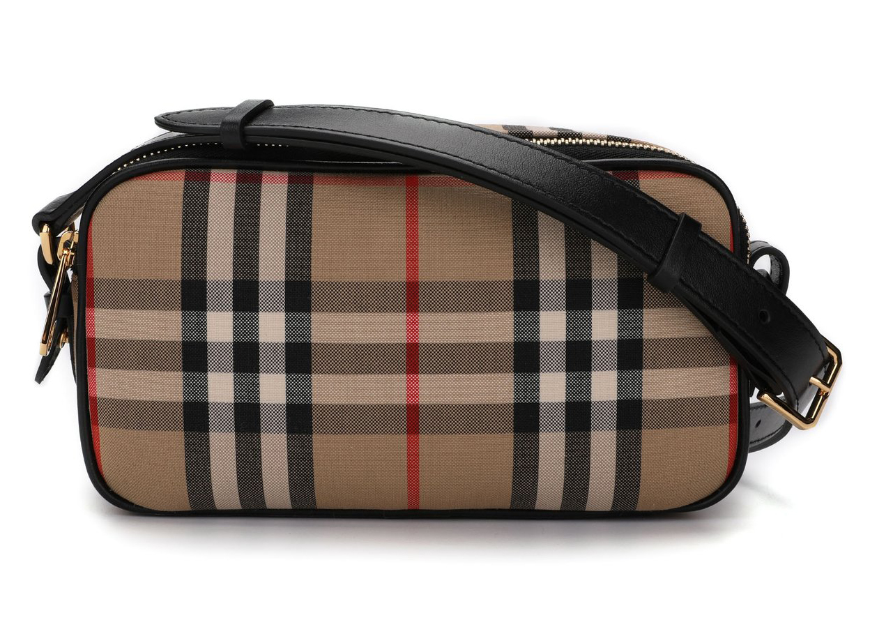 Burberry mini vintage check and leather camera discount bag