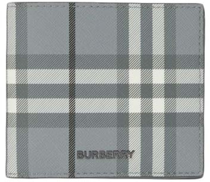 Burberry Vintage Check Bifold Wallet (8 Card Slot) Storm Grey Check in  Leather - US