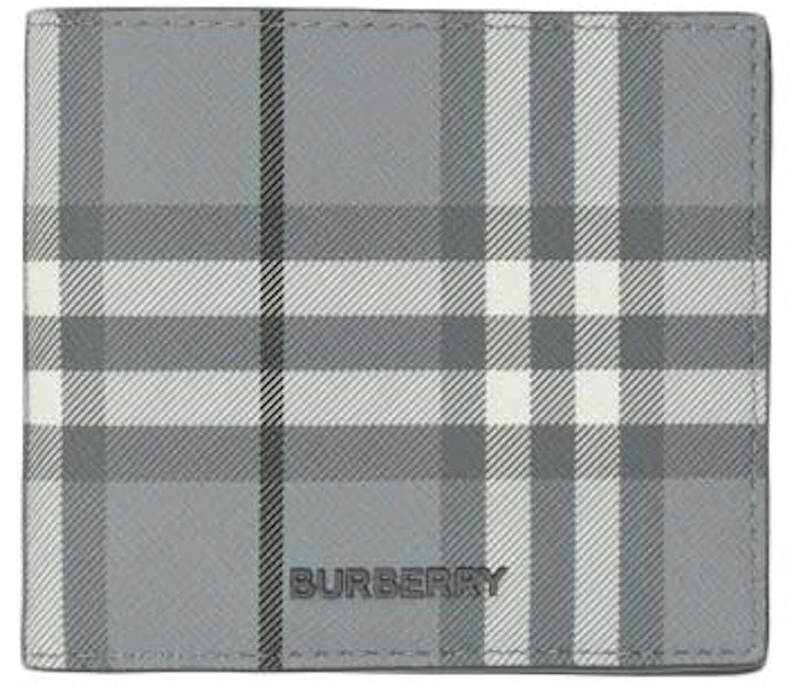 Burberry Vintage Check Bifold Wallet (8 Card Slot) Storm Grey Check in ...