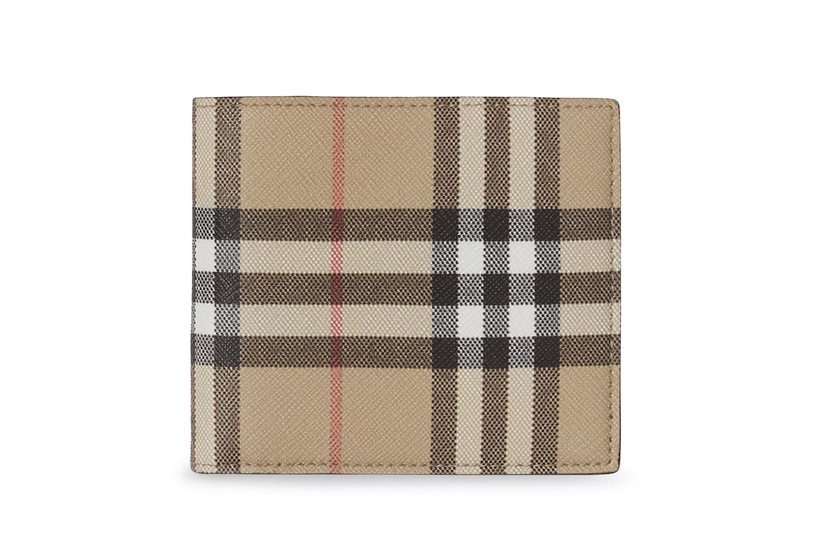 Pre-owned Burberry Vintage Check Bifold Wallet (8 Slot) Archive Beige