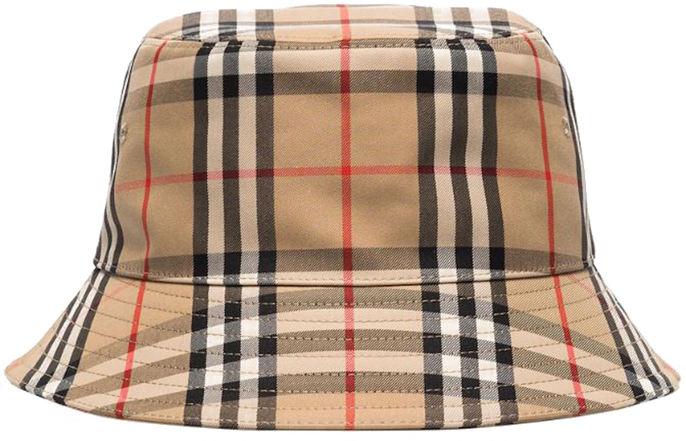 Burberry Vintage Check Bucket Hat Brown in Cotton - US