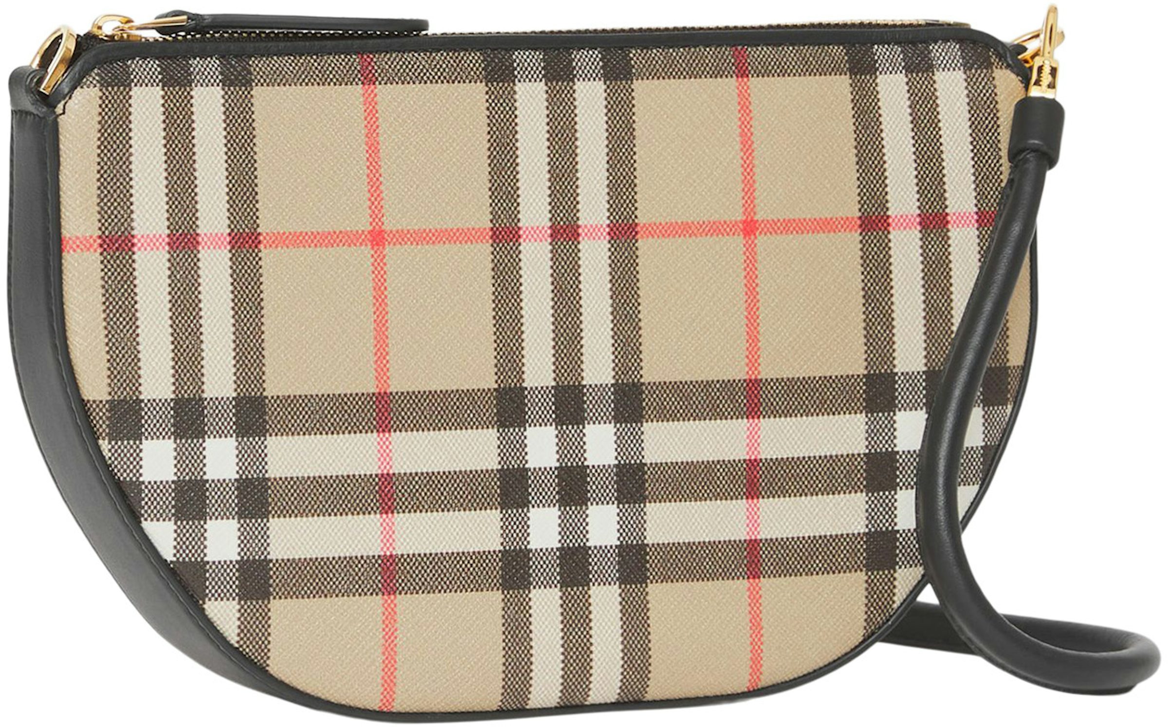 Olympia Pouch Checked Shoulder Bag in Beige - Burberry