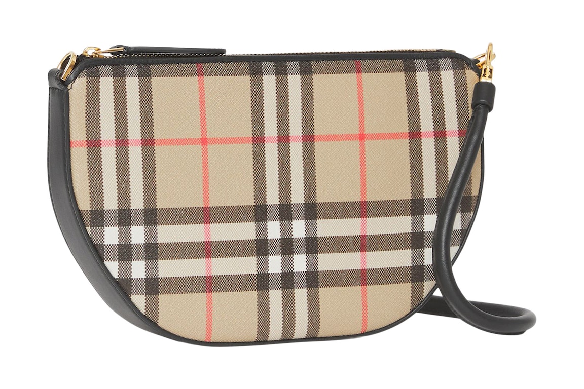 Pre-owned Burberry Vintage Check Cotton Olympia Pouch Archive Beige