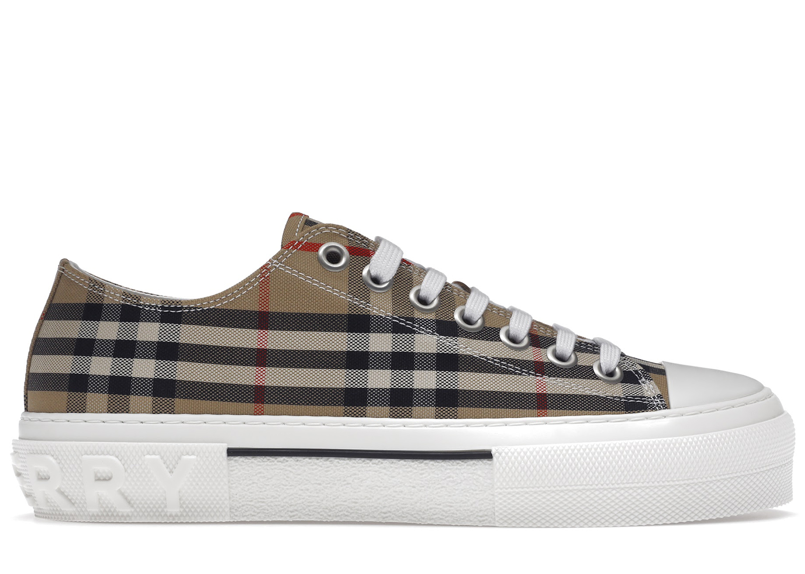 Burberry Vintage Check Cotton Sneakers Archive Beige White