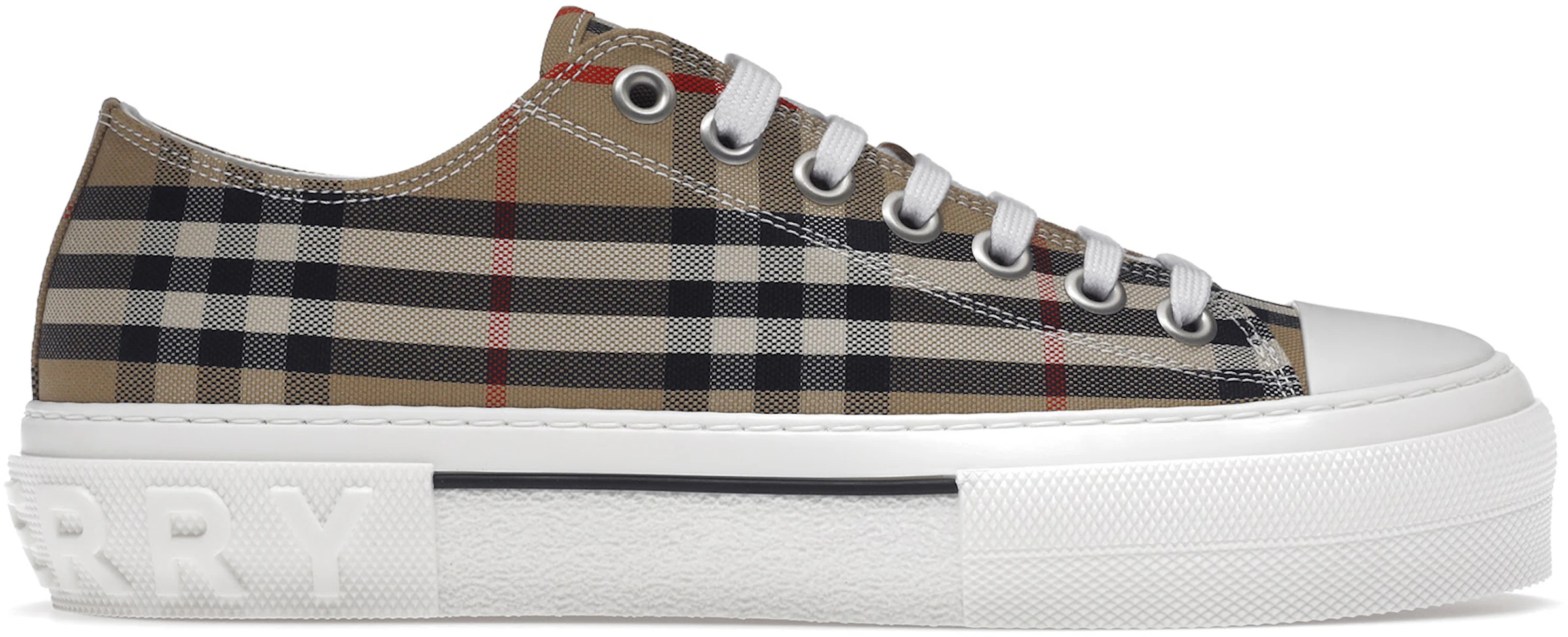 Burberry Vintage Check Cotton Sneakers Archive Beige White - 80497451 - US