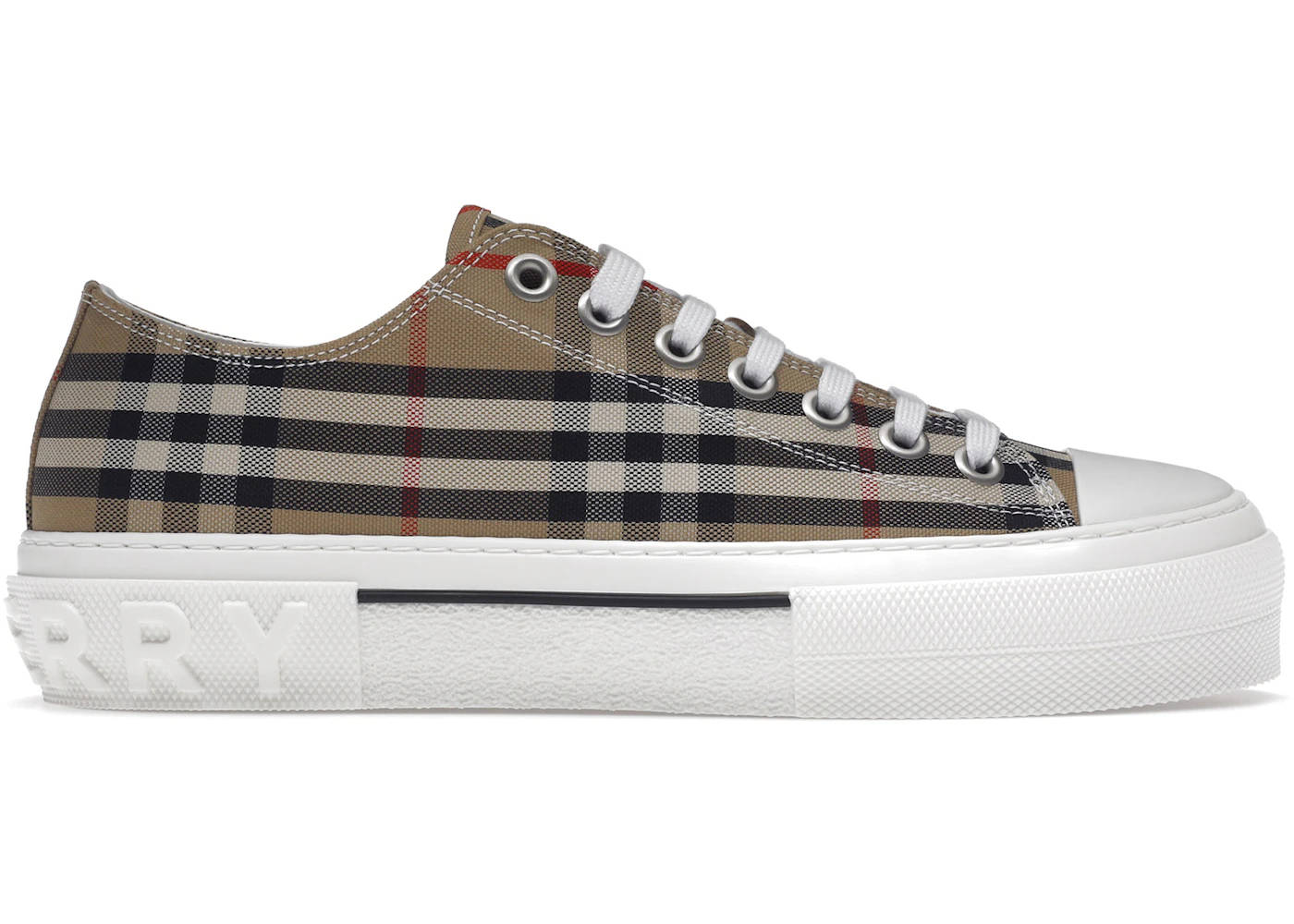Burberry Vintage Check Cotton Sneakers Archive Beige White Men's