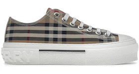 Burberry Vintage Check Cotton Sneakers Archive Beige White (Women's)